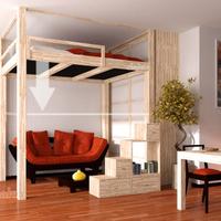 Letto a soppalco Cinius Rising motore elettrico