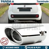 TERMINALE Scarico OVALE per FIAT PANDA 3 Cromato