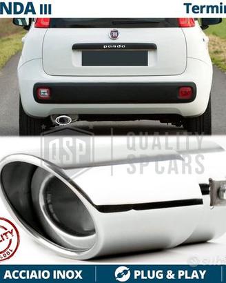 TERMINALE Scarico OVALE per FIAT PANDA 3 Cromato