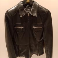 Giacca donna in pelle nera