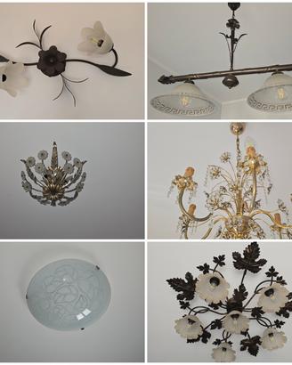 lampadari vari in ferro battuto e ottone