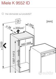 Frigorifero MIELE da incasso