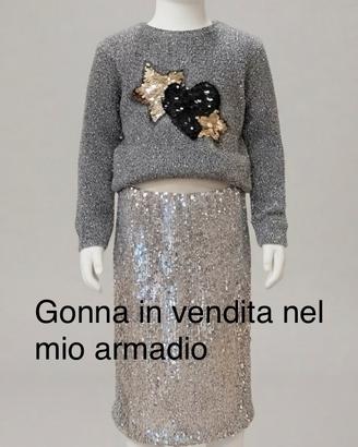 Maglione glitter  bambina paillettes 10-11anni