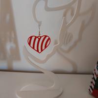 Orecchini cuore rosso eleganti moderni raffinati