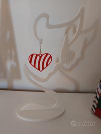 Orecchini cuore rosso eleganti moderni raffinati