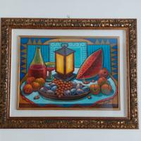 Quadro Dipinto a Mano con Natura Morta