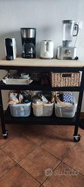 Carrello / Isola da Cucina IKEA BROR nero e pino