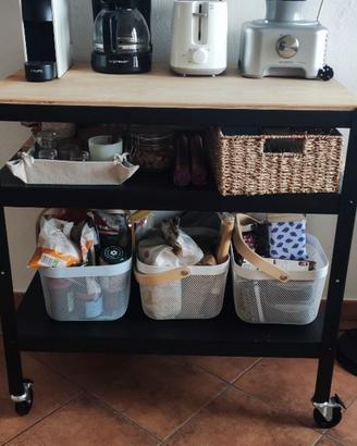 Carrello / Isola da Cucina IKEA BROR nero e pino