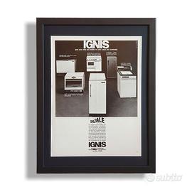 Pubblicità originale poster quadro vintage IGNIS