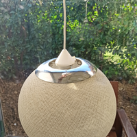 Lampadario da soffitto sfera in filo beige chiaro