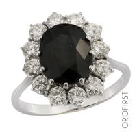 Anello oro ,diamanti 1,20ct e zaffiro 5ct