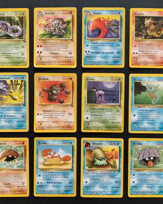 Lotto 19 carte Pokemon set Fossil ITA