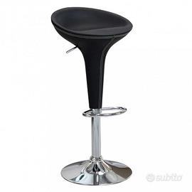 Sgabello Bar Moderno Regolabile Plastica Nero 78cm