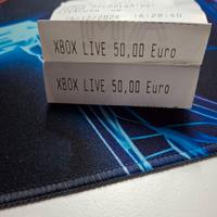 2 ricevute  xbox live da 50 euro