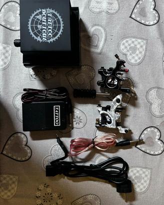 kit per tatuaggi completo + inchiostri+ aghi
