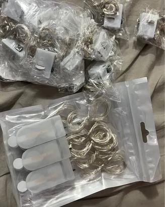 Luci LED filo rame argentato con batterie
