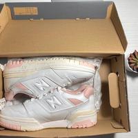 New Balance 550 bianco e rosa donna