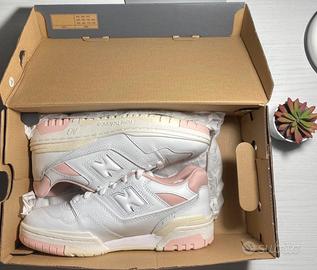 New Balance 550 bianco e rosa donna