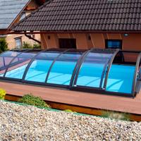 Copertura piscina trasparente 3.75x6.42m Alukov