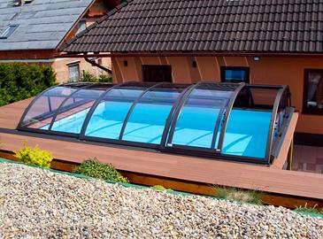 Copertura piscina trasparente 3.75x6.42m Alukov