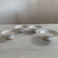 4 COMPOSTE IMPERO PORCELLANA BIANCA E ORO