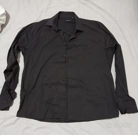 Camicia nera uomo 17.5 taglia forte XXL