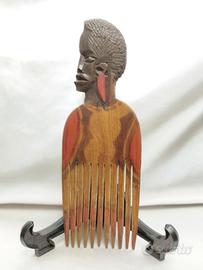 Pettine per capelli tribale vintage legno Africa
