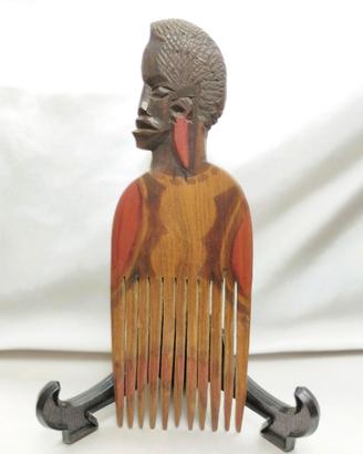 Pettine per capelli tribale vintage legno Africa