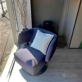 Poltrona Girevole Design Grigio Antracite - Base C