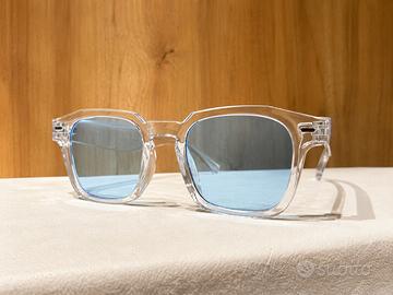 Occhiali da sole trasparenti crystal lenti azzurre