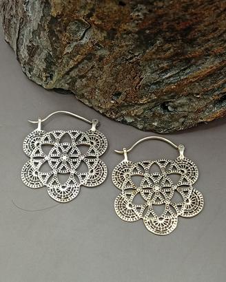 orecchini  fiore della vita ottone argento