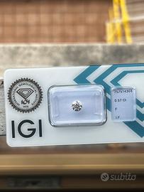 DIAMANTE NATURALE IGI 0.57ct COLORE F PUREZZA IF