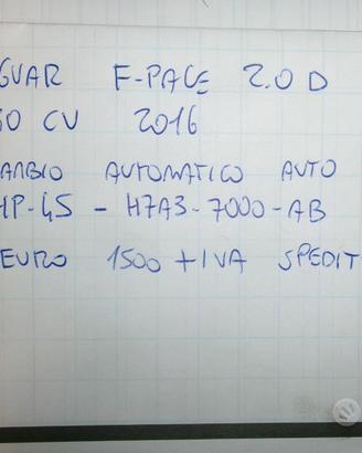 Cambio automatico jaguar f-pace 2,0 td