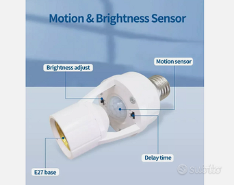 Portalampada E27 PIR Con Sensore Di Movimento 85-2