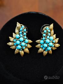 orecchini vintage con turchese per donna