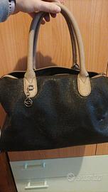 Borsa Carpisa tracolla spalla blu notte beige
