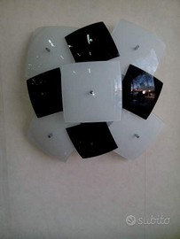 Plafoniera bianco nera