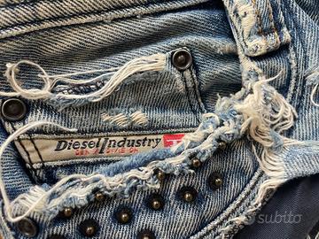Jeans corto DIESEL Strappati Borchie Vintage Y2K