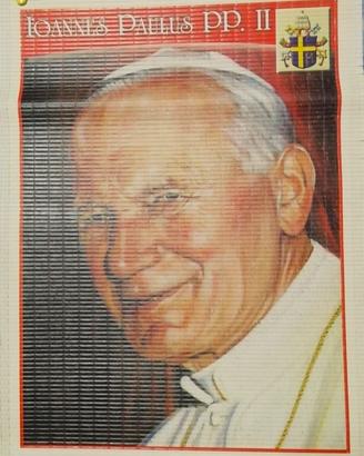 Stampa di pregio acolori su Bambù di  Papa Wojtyla