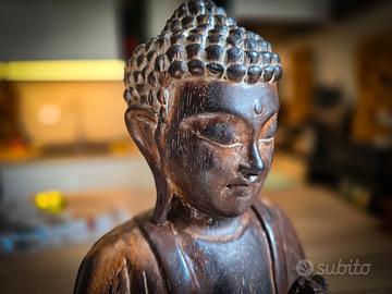 Buddha 34 cm Legno Intagliato