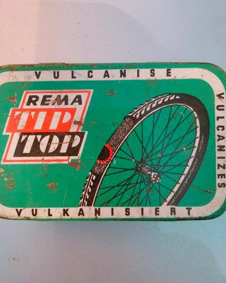 scatola con adesivo riparazione gomme bici 