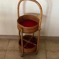 Carrello bar vintage in bambù