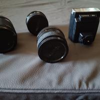 Obiett, teleobiett, grandangolo e flash yashica