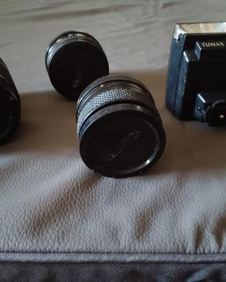 Obiett, teleobiett, grandangolo e flash yashica