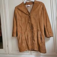 giacca vintage in pelle scamosciata 