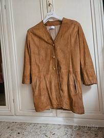 giacca vintage in pelle scamosciata 