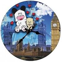 Orologio a muro Tela Hello Spank Micia love Londra