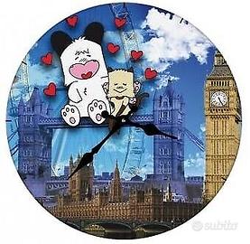 Orologio a muro Tela Hello Spank Micia love Londra