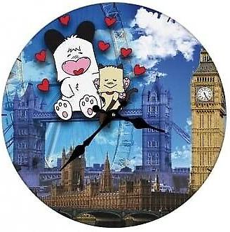 Orologio a muro Tela Hello Spank Micia love Londra