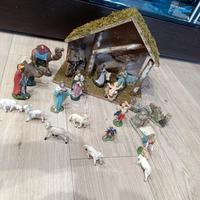 presepe storico vintage capanna e accessori 